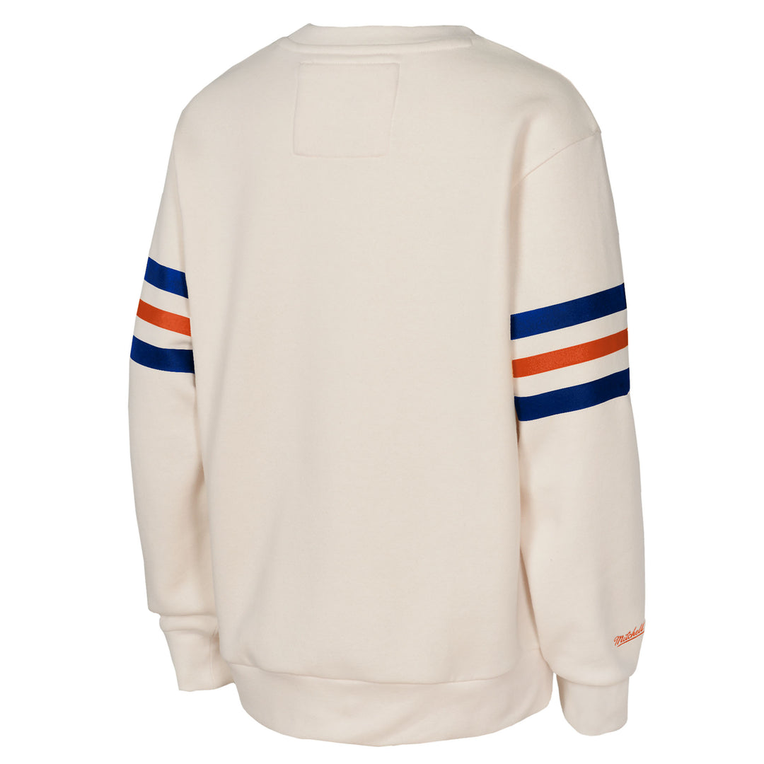 Edmonton Oilers Youth Mitchell & Ness Cream Retro Fleece Crewneck Sweatshirt