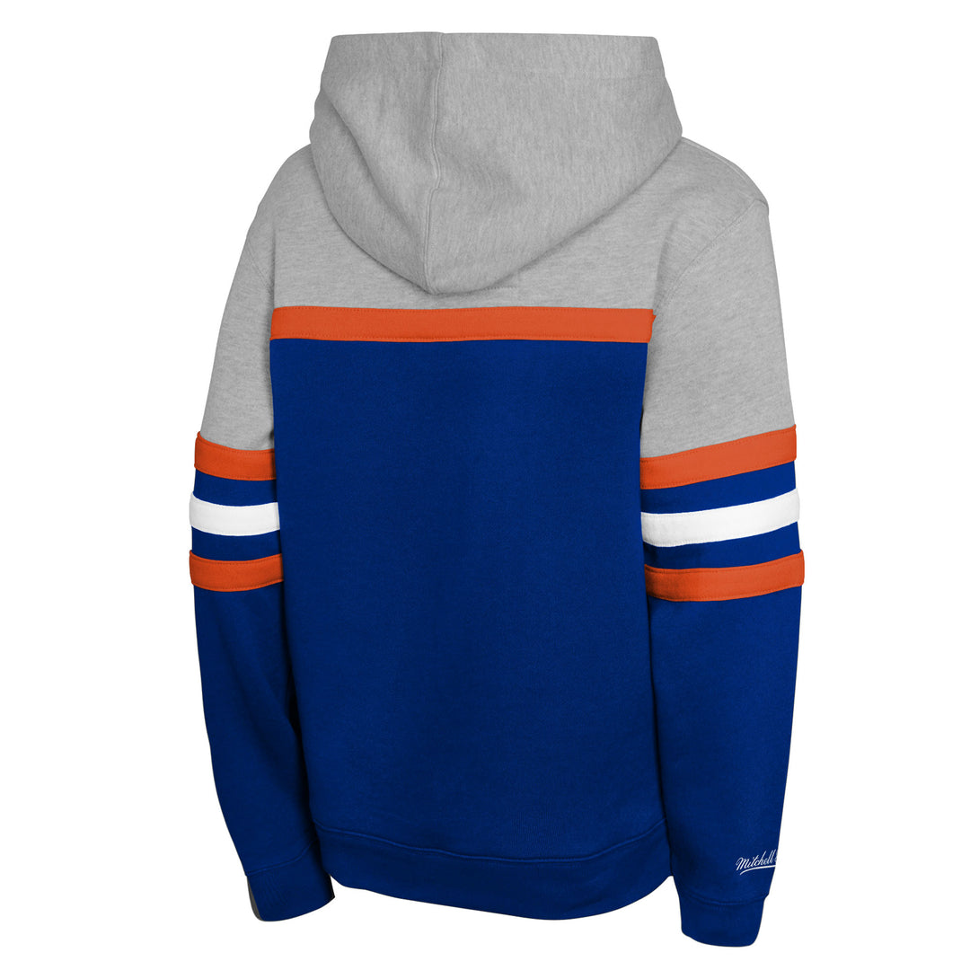 Edmonton Oilers Youth Mitchell & Ness Grey Head Coach Hoodie