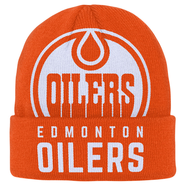 Edmonton Oilers Youth Mitchell & Ness Orange KO Cuffed Knit Toque