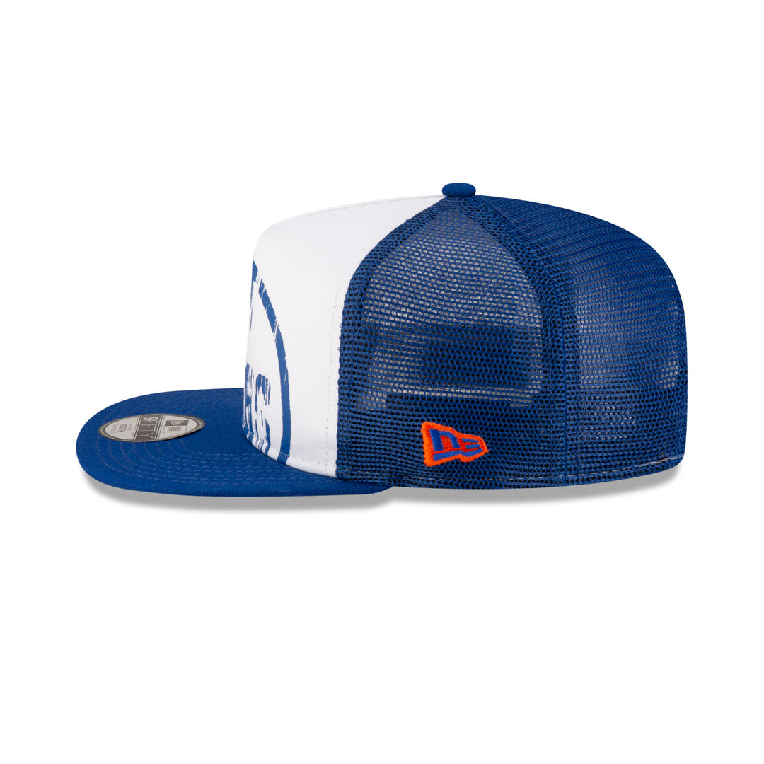 Edmonton Oilers Youth New Era Blue & White Distressed Throwback 9FIFTY Snapback Hat