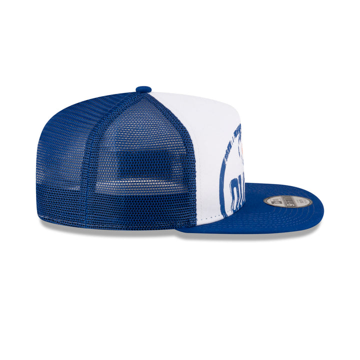 Edmonton Oilers Youth New Era Blue & White Distressed Throwback 9FIFTY Snapback Hat