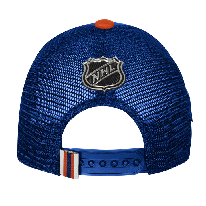 Edmonton Oilers Youth Outerstuff Blue 2024 NHL Draft Pro On Stage Snapback Trucker Hat