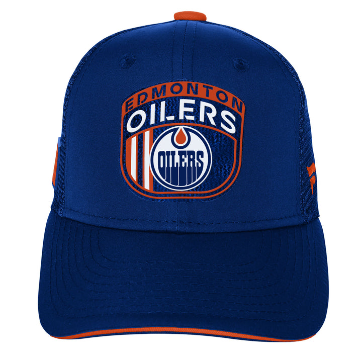 Edmonton Oilers Youth Outerstuff Blue 2024 NHL Draft Pro On Stage Snapback Trucker Hat