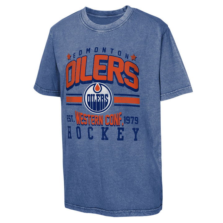 Edmonton Oilers Youth Outerstuff Blue Sure Shot T-Shirt