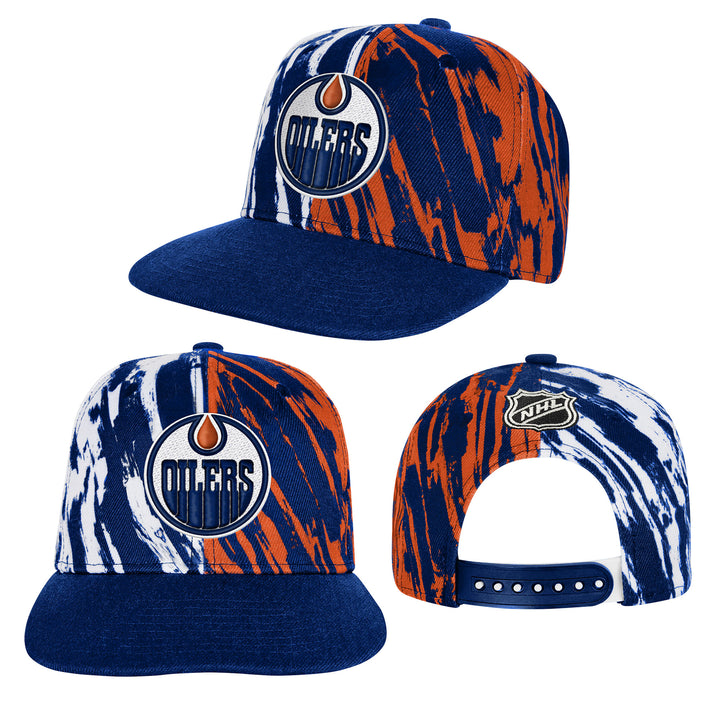 Edmonton Oilers Youth Outerstuff Blue & Orange Propel Snapback Hat