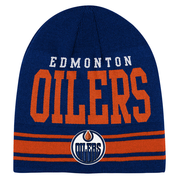 Edmonton Oilers Youth Outerstuff Blue & Orange Retro Knit Toque