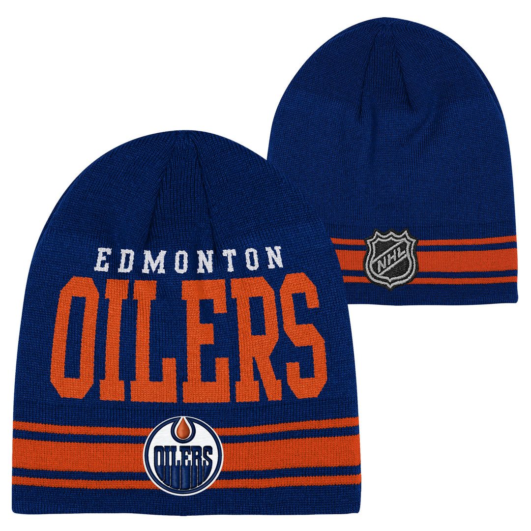 Edmonton Oilers Youth Outerstuff Blue & Orange Retro Knit Toque