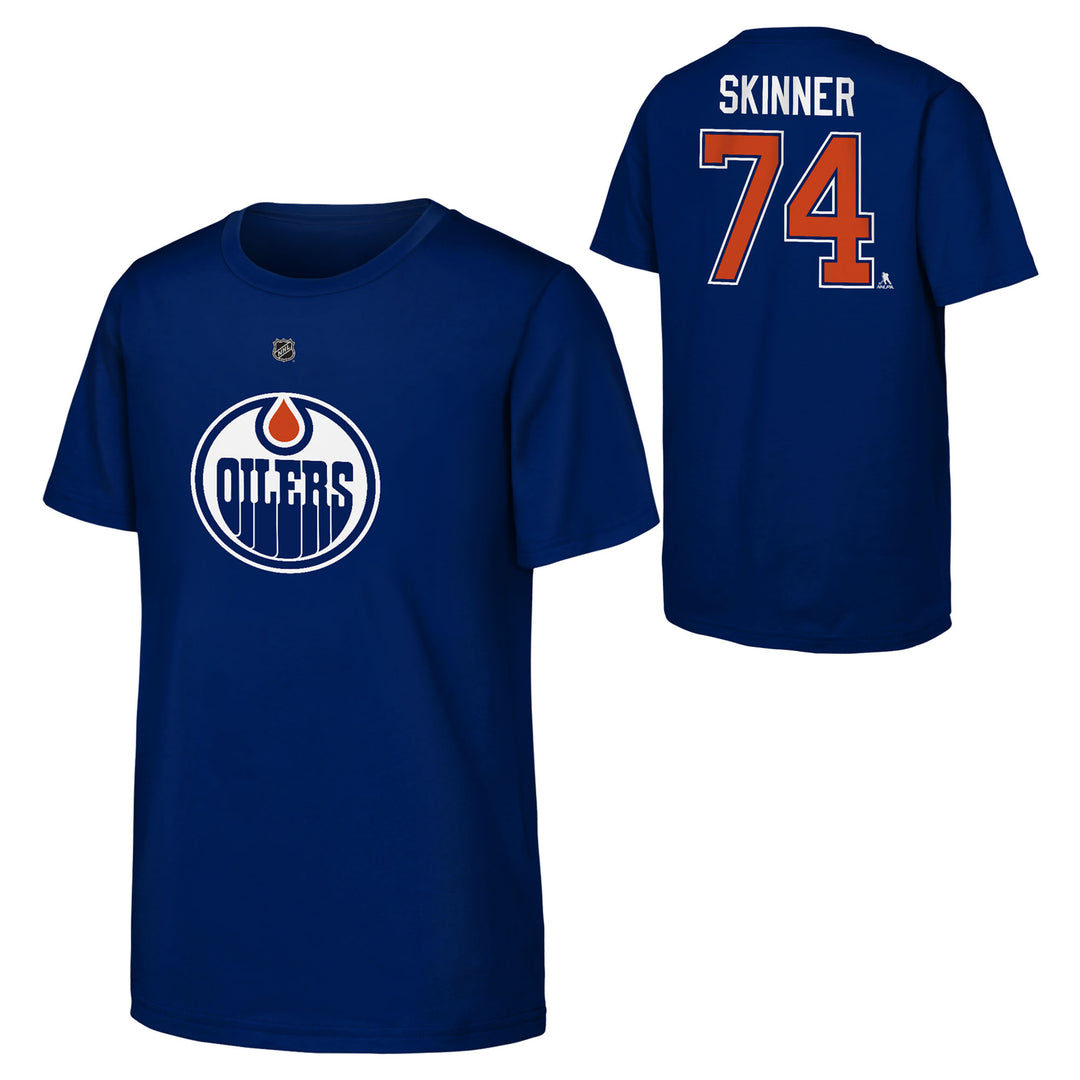 Stuart Skinner Edmonton Oilers Youth Outerstuff Royal Player Name & Number T-shirt