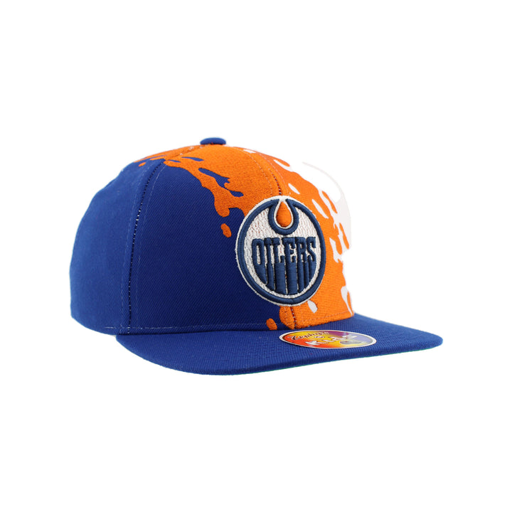 Edmonton Oilers Youth Zephyr Blue & Orange 3D Paint Brush Snapback Hat