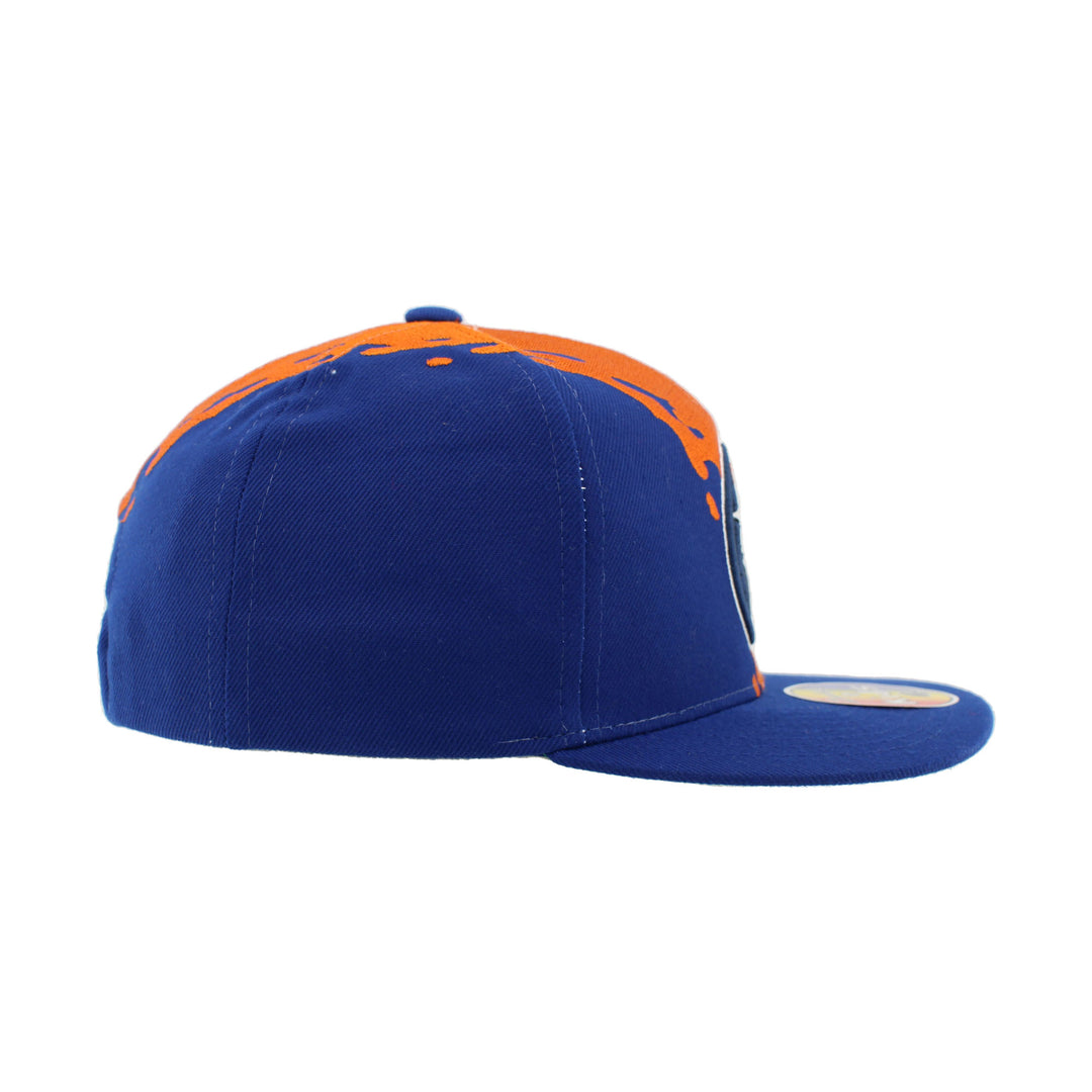 Edmonton Oilers Youth Zephyr Blue & Orange 3D Paint Brush Snapback Hat