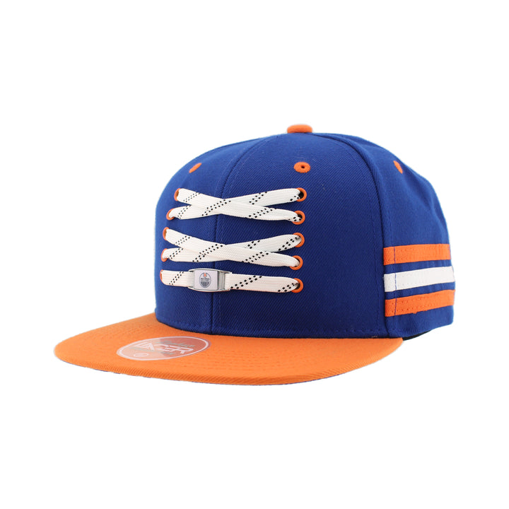 Edmonton Oilers Zephyr Blue Lacer Snapback Hat