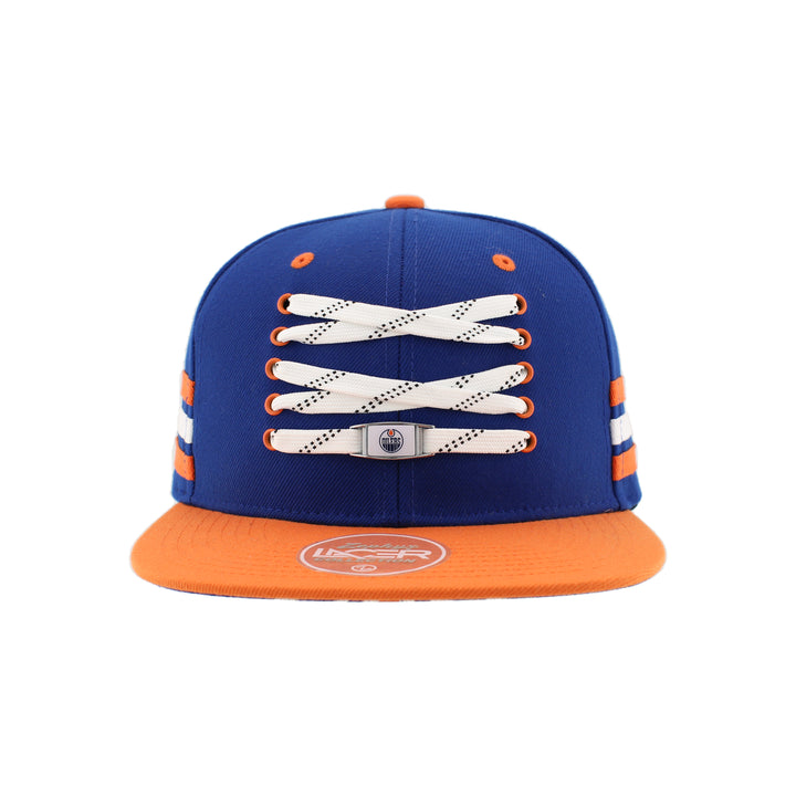 Edmonton Oilers Zephyr Blue Lacer Snapback Hat