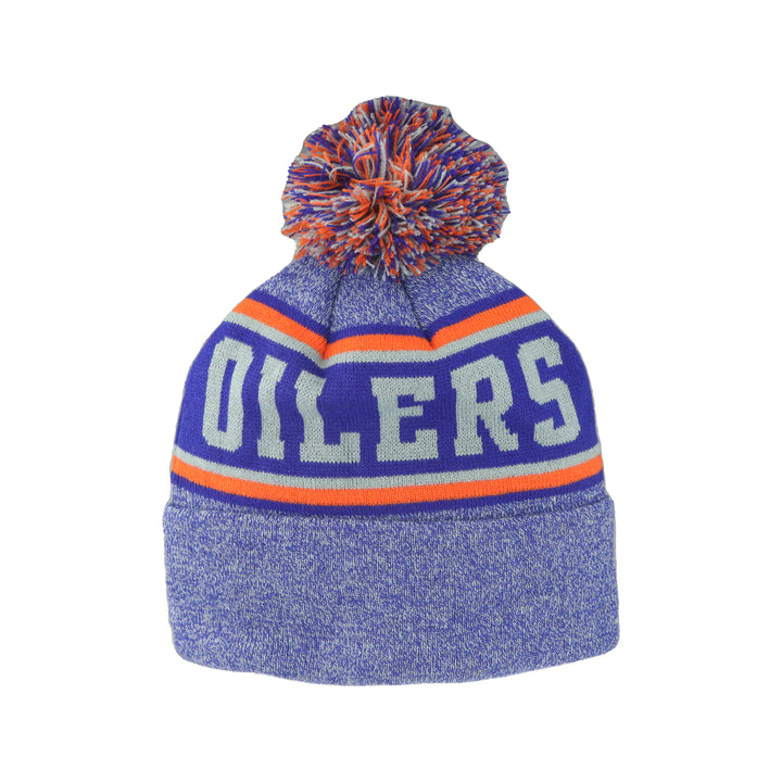 Edmonton Oilers Zephyr Blue Topline Toque w/ Pom