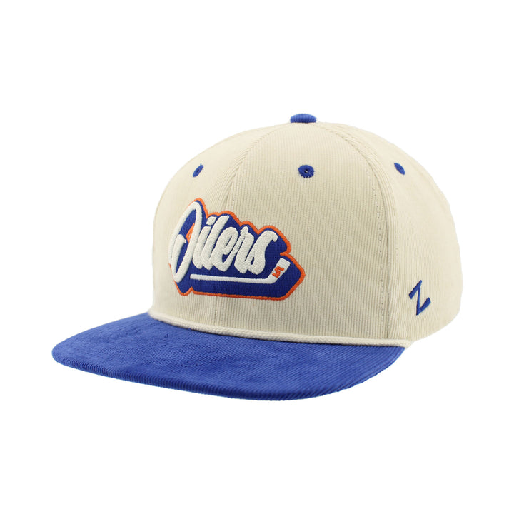 Edmonton Oilers Zephyr Corduroy Cream Snapback Hat