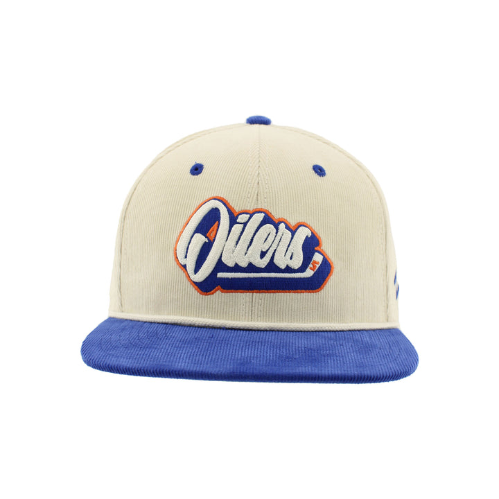 Edmonton Oilers Zephyr Corduroy Cream Snapback Hat