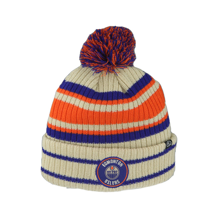 Edmonton Oilers Zephyr Cream Paramount Toque w/ Pom