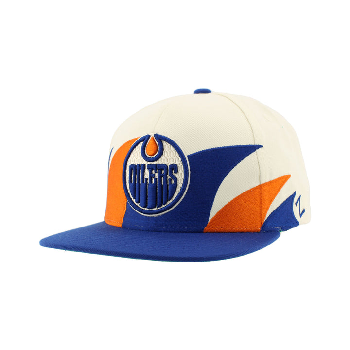 Edmonton Oilers Zephyr Cream Shark Tooth Snapback Hat