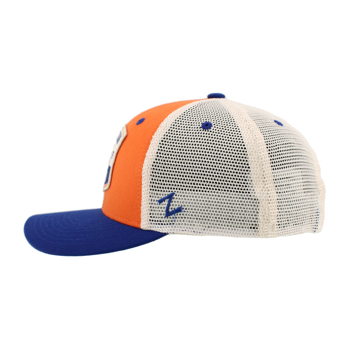 Edmonton Oilers Zephyr Royal & Orange Homespun Barrel Mesh Snapback Hat