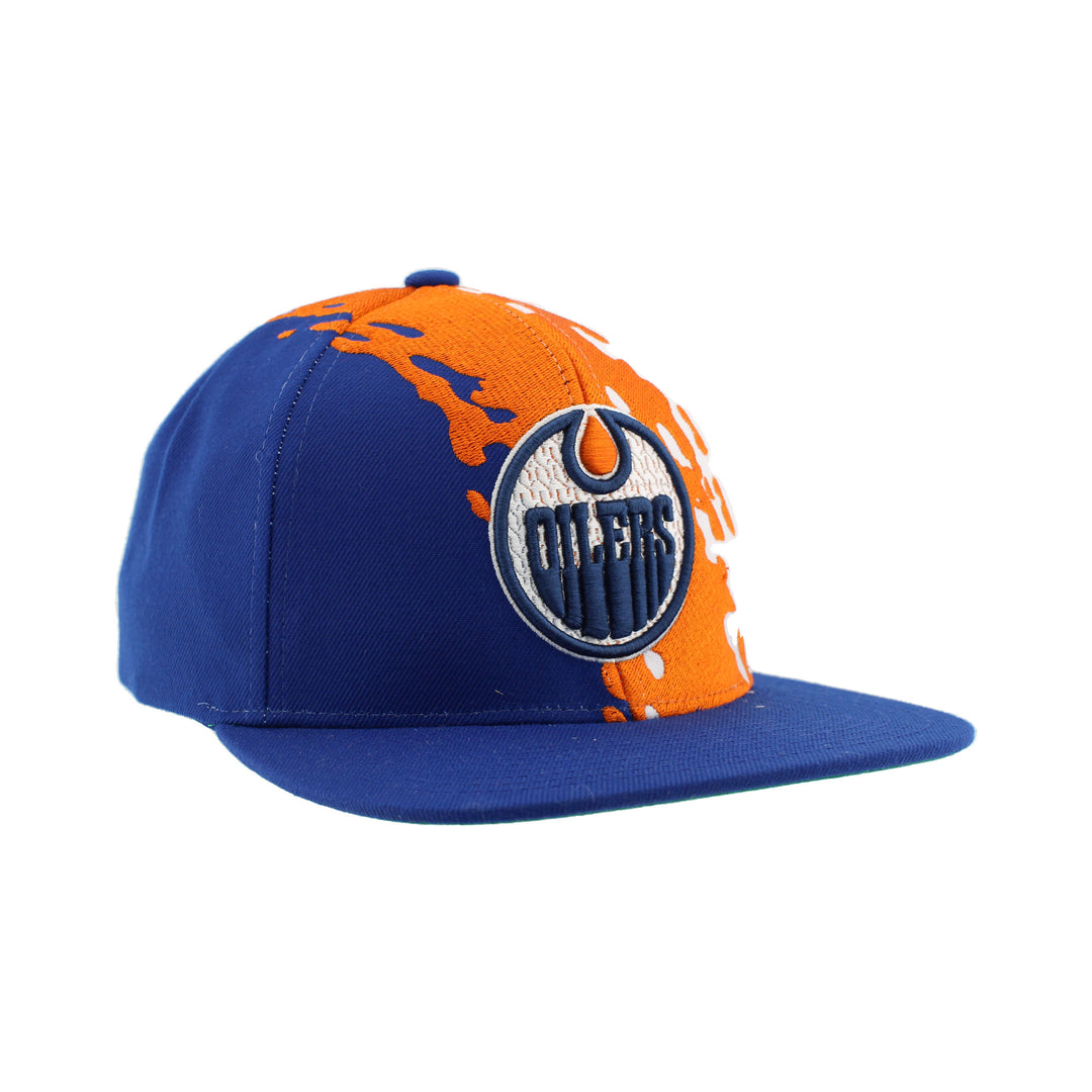 Edmonton Oilers Zephyr White Paint Brush Snapback Hat