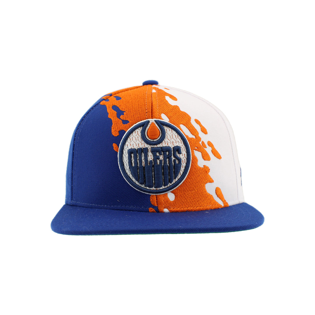 Edmonton Oilers Zephyr White Paint Brush Snapback Hat