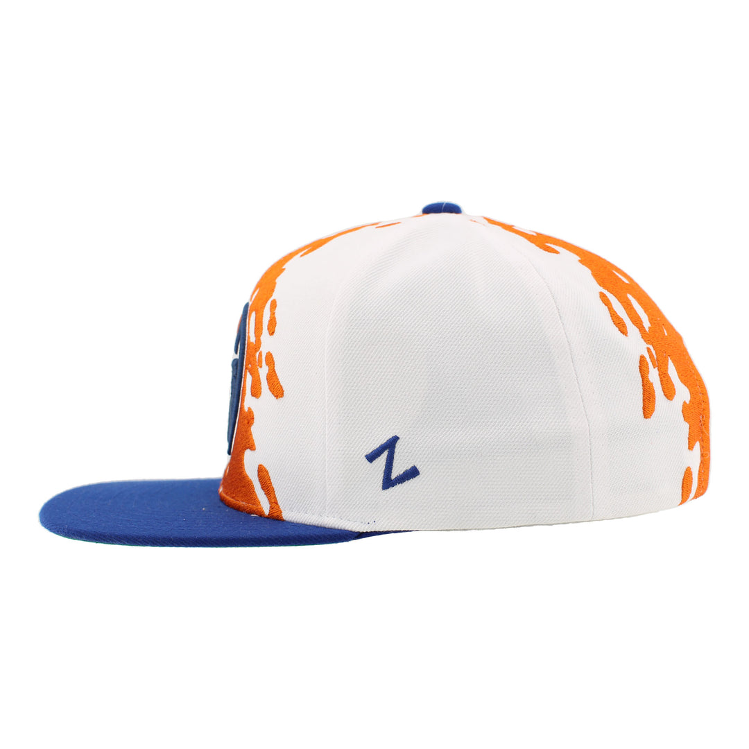 Edmonton Oilers Zephyr White Paint Brush Snapback Hat