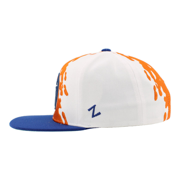 Edmonton Oilers Zephyr White Paint Brush Snapback Hat