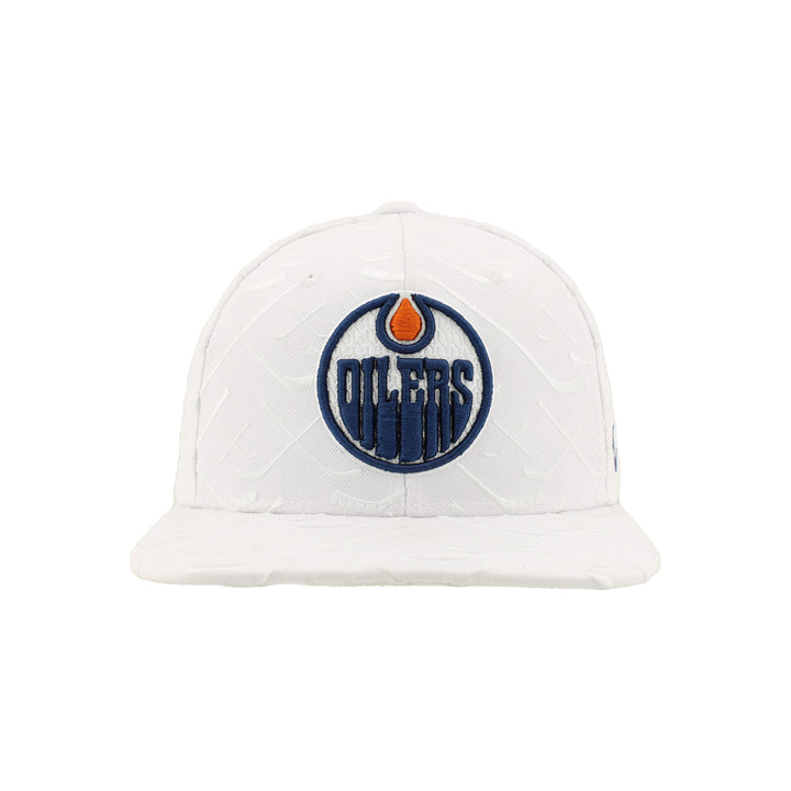 Edmonton Oilers Zephyr White Top-Shelf Snapback Hat