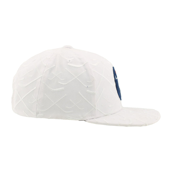 Edmonton Oilers Zephyr White Top-Shelf Snapback Hat