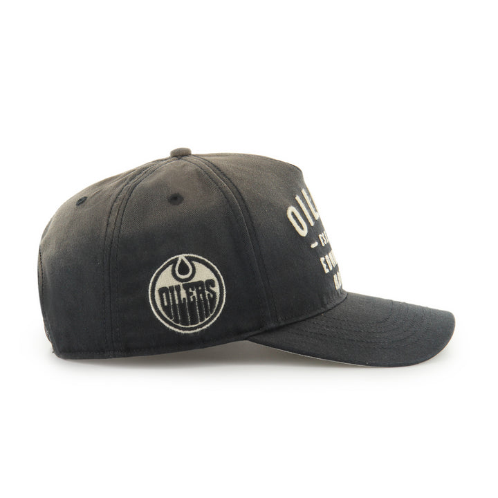 Edmonton Oilers '47 Black Dusted Laramie Hitch Snapback Hat