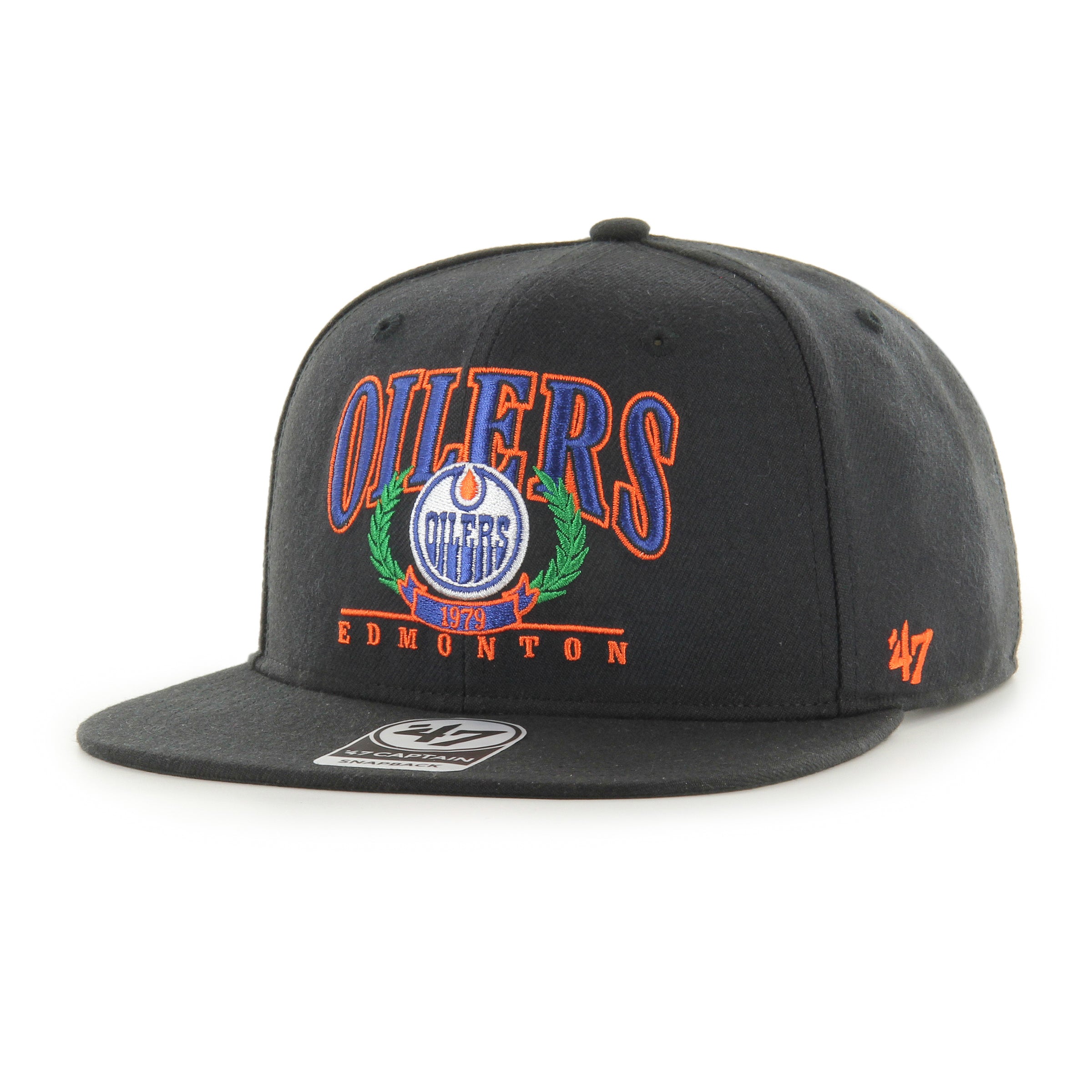 Edmonton Oilers 47 Black Verdant Captain Snapback Hat ICE District Authentics