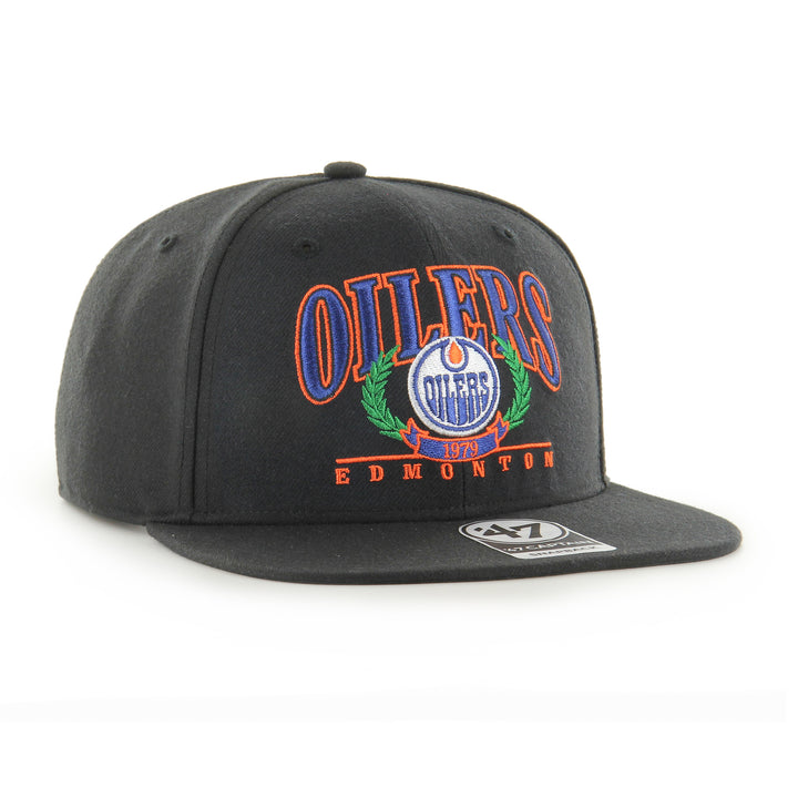 Edmonton Oilers '47 Black Verdant Captain Snapback Hat