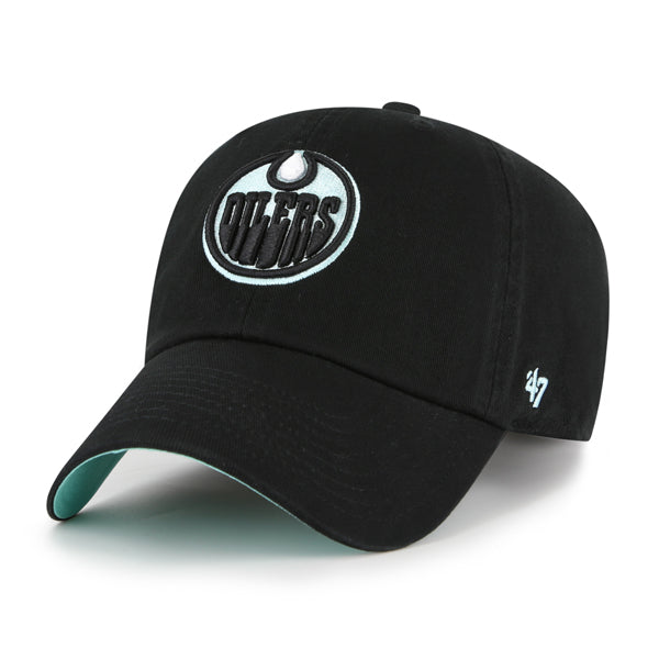 Edmonton Oilers '47 Black & Mint Clean Up Adjustable Hat