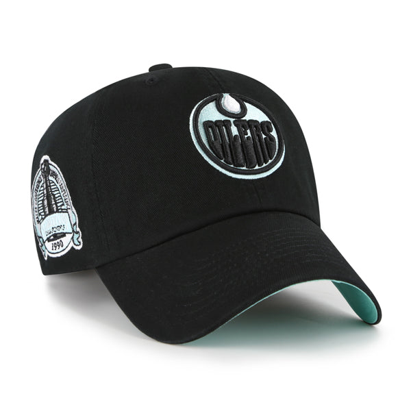 Edmonton Oilers '47 Black & Mint Clean Up Adjustable Hat