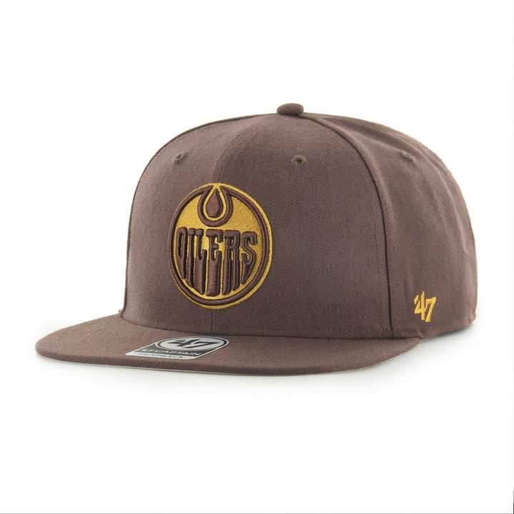 Edmonton Oilers '47 Chocolate Captain Snapback Hat