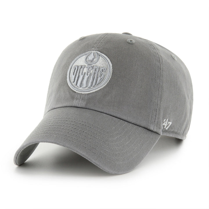 Edmonton Oilers '47 Grey Cement Ballpark Clean Up Adjustable Hat