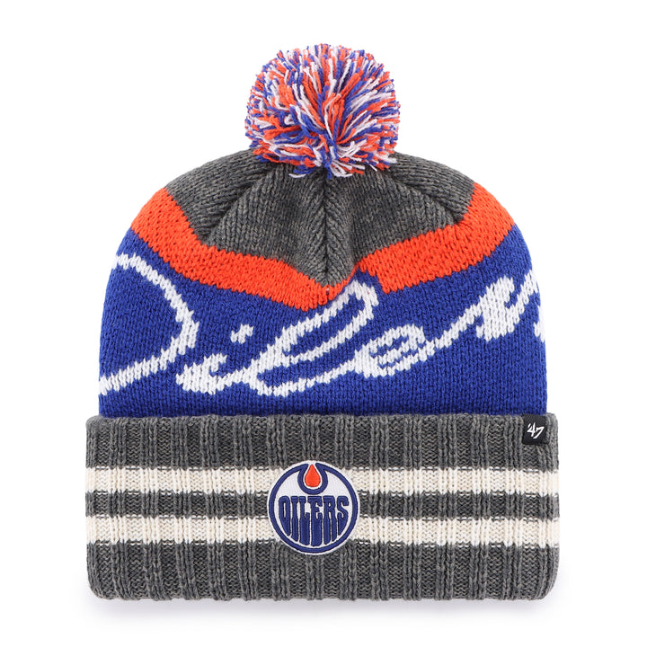 Edmonton Oilers '47 Grey Hyperbolic Cuffed Knit Toque w/Pom