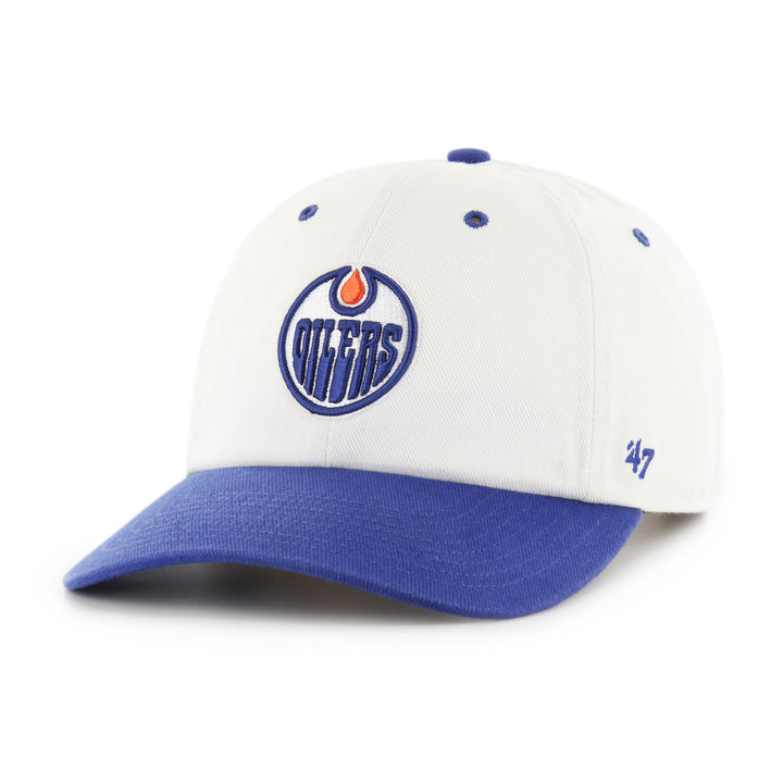 Edmonton Oilers '47 White Slap Shot Clean Up Adjustable Hat