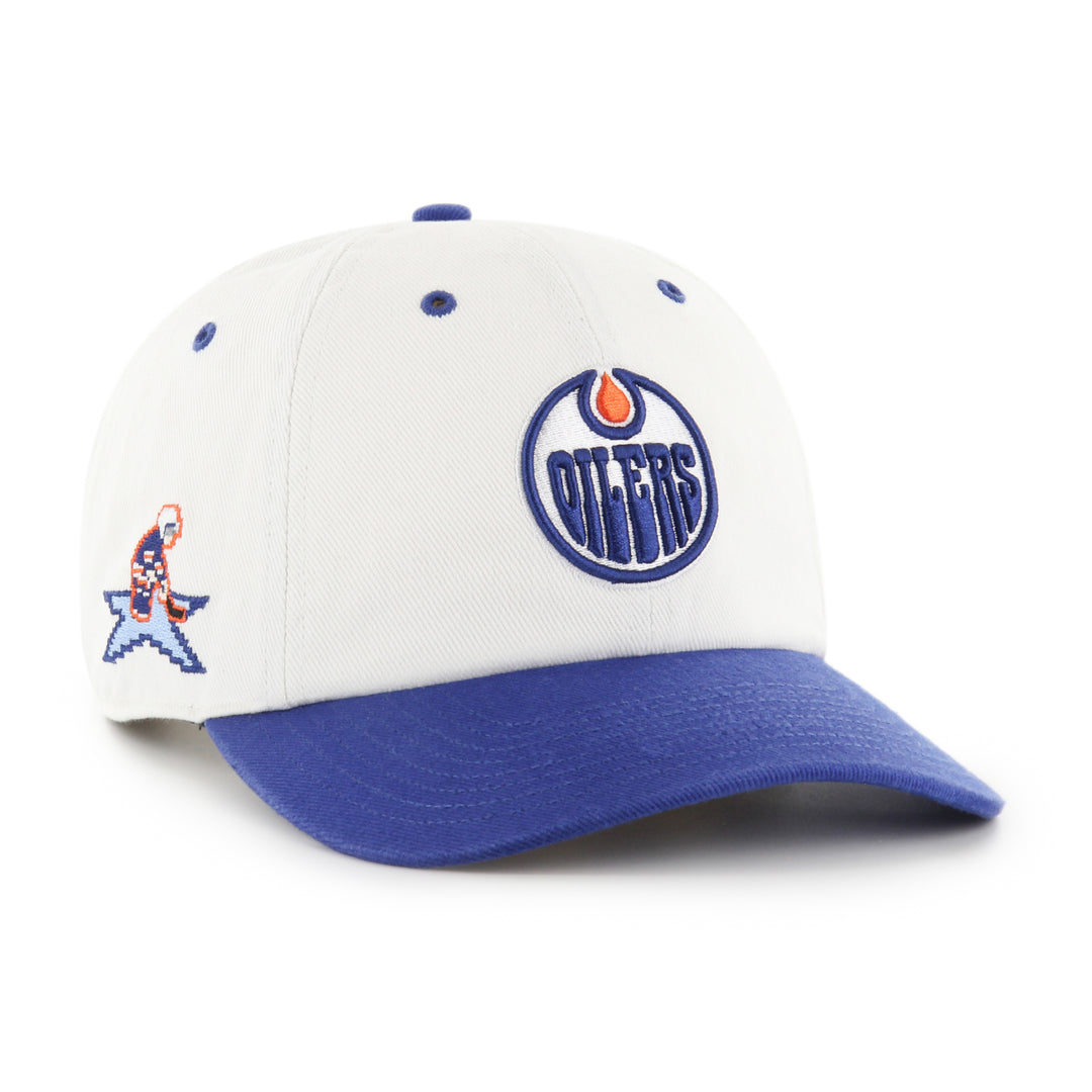 Edmonton Oilers '47 White Slap Shot Clean Up Adjustable Hat