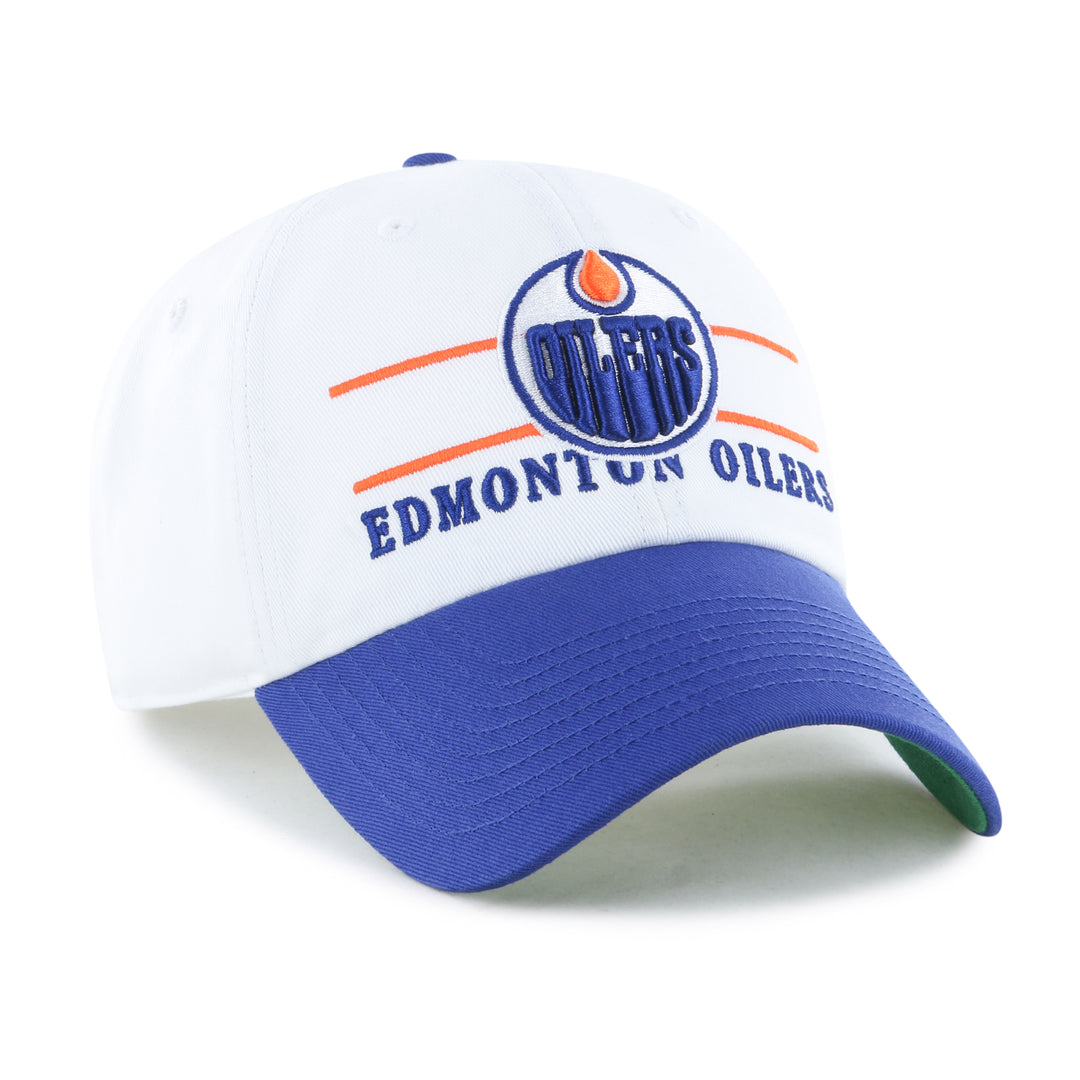 Edmonton Oilers '47 White & Blue Double Header Clean Up Snapback Hat