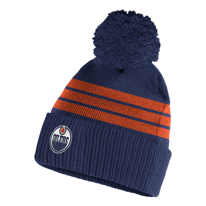 Edmonton Oilers adidas Blue & Orange Cuffed Knit Toque w/ Pom