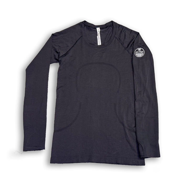 Edmonton Oilers Women's lululemon Swiftly Tech 2.0 Black Long Sleeve T-Shirt