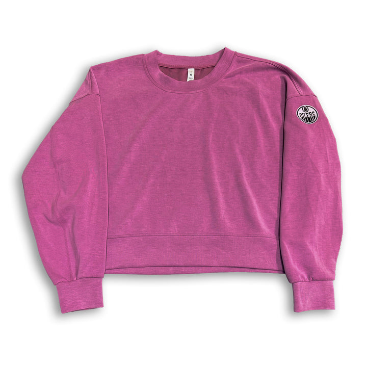 Edmonton Oilers Women's lululemon Perfectly Oversized Cropped Crew Pink Sweatshirt