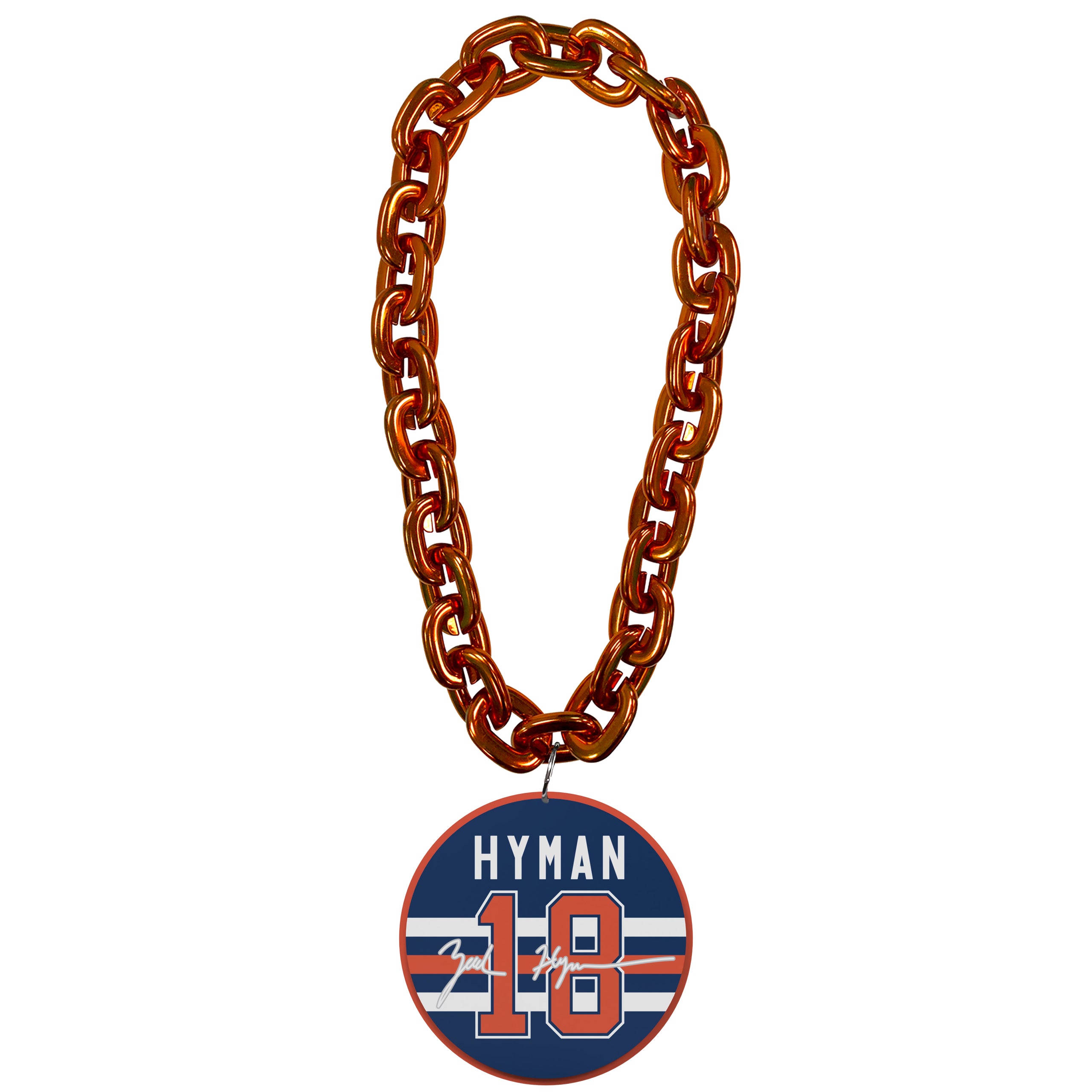 Zach Hyman Edmonton Oilers Orange Name & Number Fan Chain Necklace ...