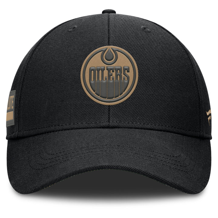 Edmonton Oilers 2024-25 Fanatics Black Authentic Pro Military Appreciation Night Snapback Hat