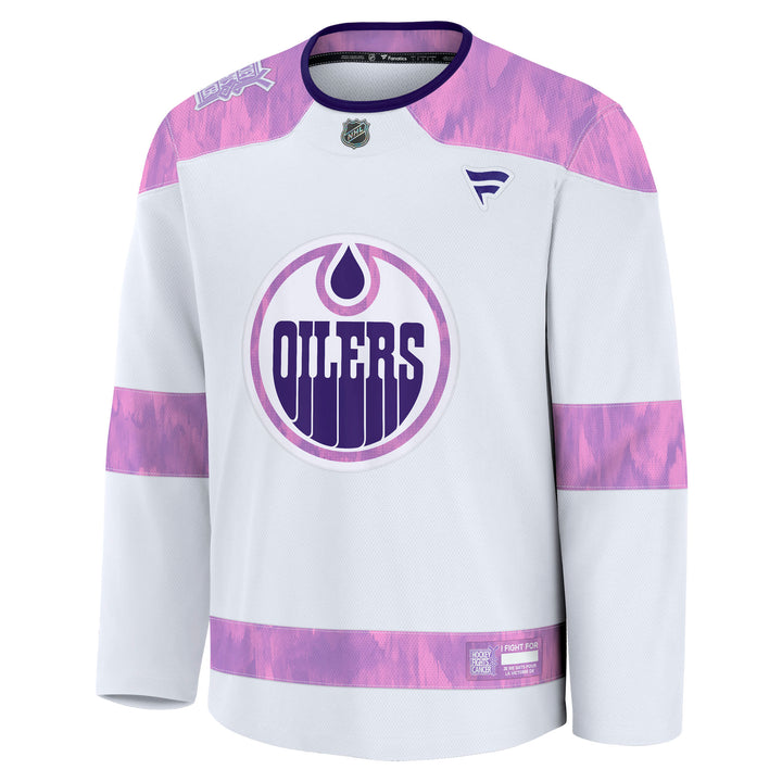 Edmonton Oilers Fanatics Blank Breakaway Hockey Fights Cancer Jersey