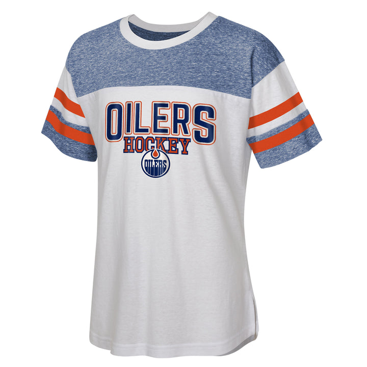 Edmonton Oilers Girls Youth Outerstuff White Winning Act T-Shirt