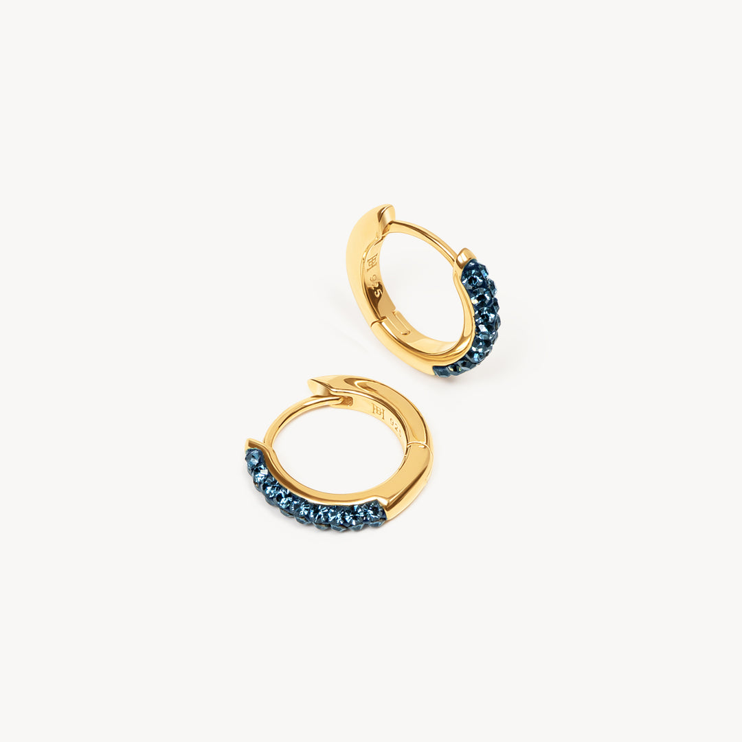 Edmonton Oilers Hillberg & Berk Navy Always On Sparkle Hoop Earrings