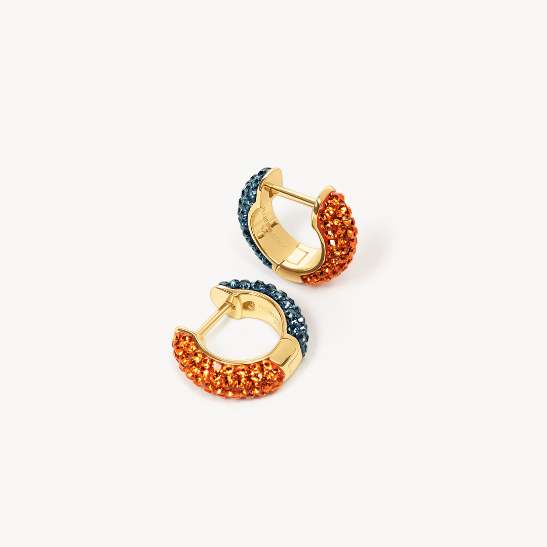 Edmonton Oilers Hillberg & Berk Navy & Orange Sparkle Reversible Hoop Earrings