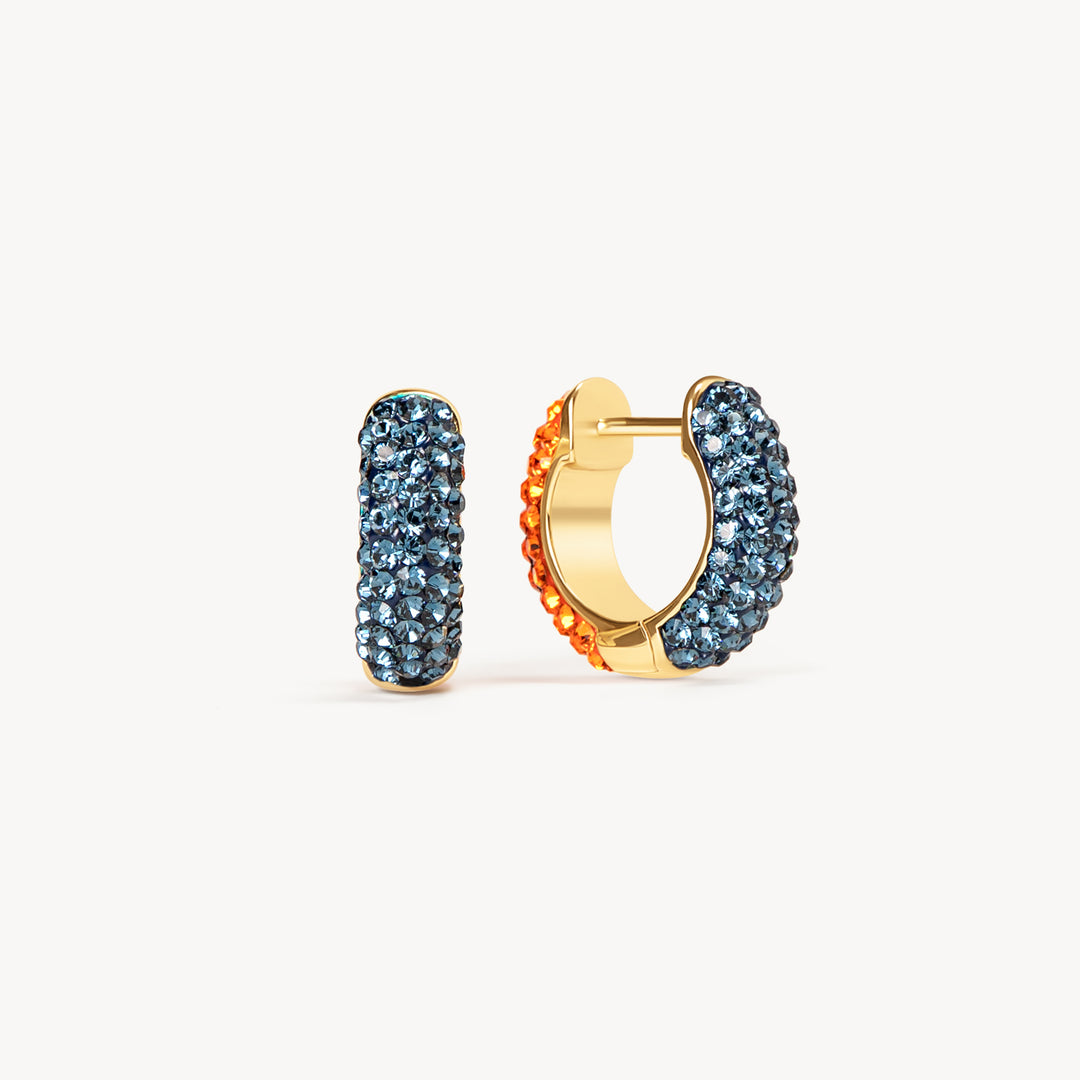 Edmonton Oilers Hillberg & Berk Navy & Orange Sparkle Reversible Hoop Earrings