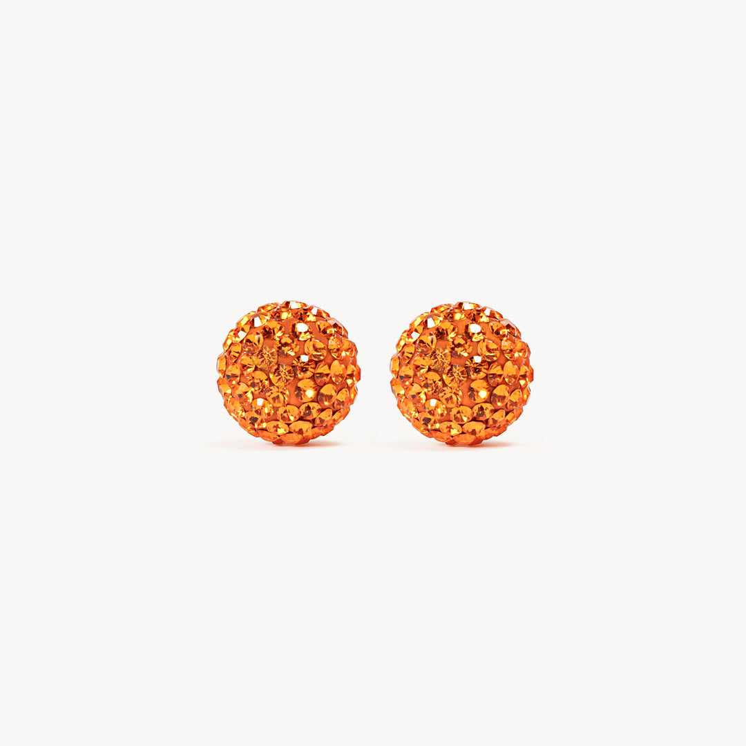 Edmonton Oilers Hillberg & Berk Orange Sparkle Ball Stud Earrings